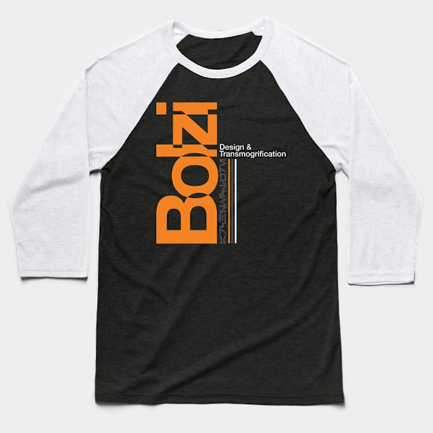 Bolzi Design & Transmogrification Baseball T-Shirt by MindsparkCreative